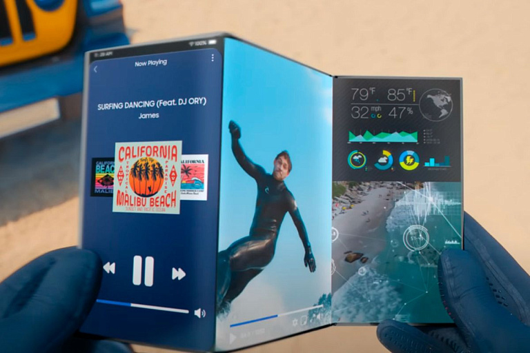 Тянущийся смартфон: Samsung показала гаджеты будущего Тянущийся смартфон: Samsung показала гаджеты будущего
